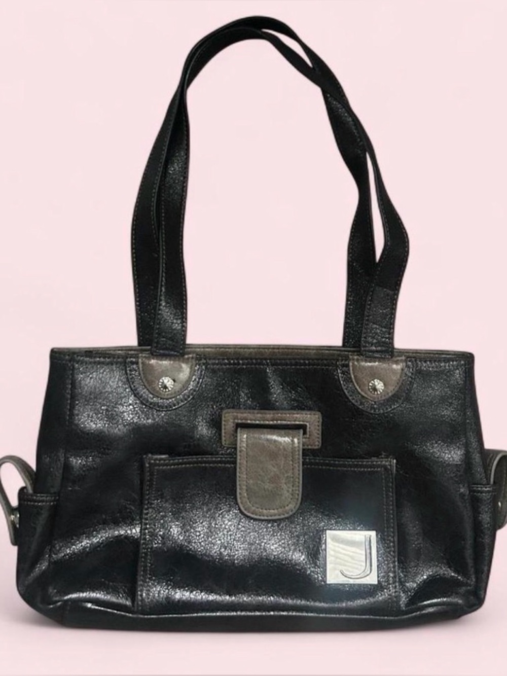 90s Faux Leather Shoulder Bag